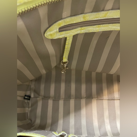 Brahmin Medium Arno Tote Limelight Ivory Brown La Scala Tri-Texture Leather Bag - Picture 12 of 16